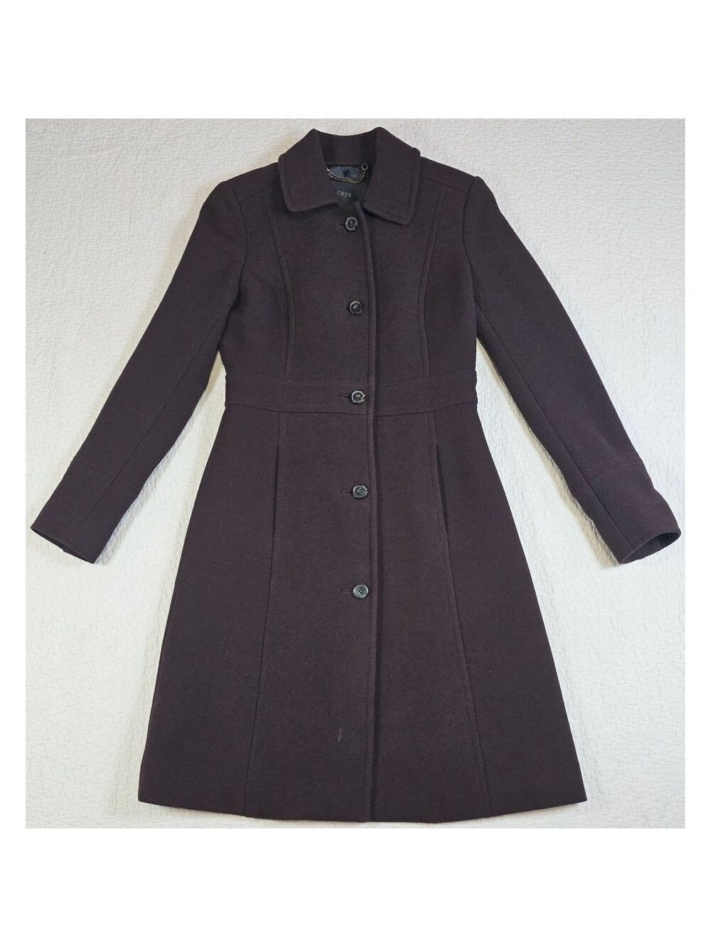 J. Crew Brown Classic Lady Day Coat in Italian Double-cloth Wool with Thinsulate
